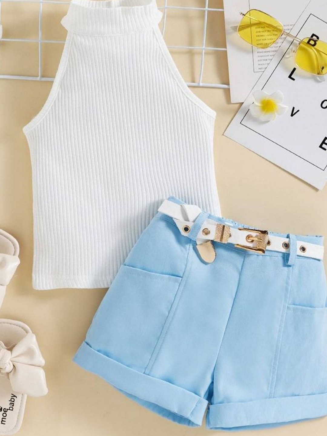 

LULU & SKY Girls Top with Shorts, Blue
