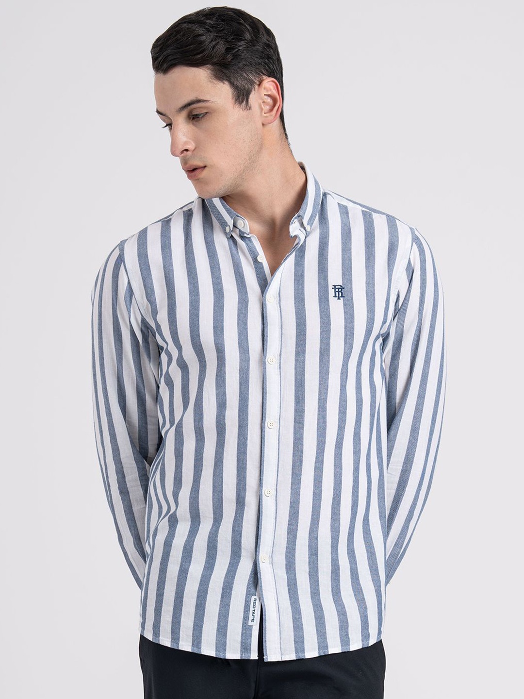 

Red Tape Men Relaxed Opaque Striped Casual Shirt, Blue