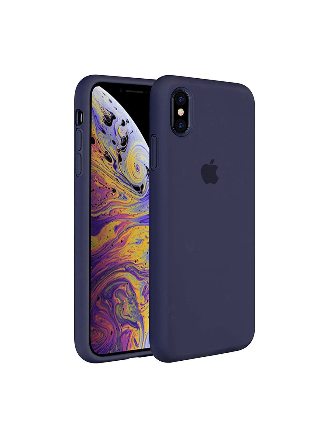 

LIRAMARK Solid Printed iPhone X Back Case Mobile Accessories, Navy blue