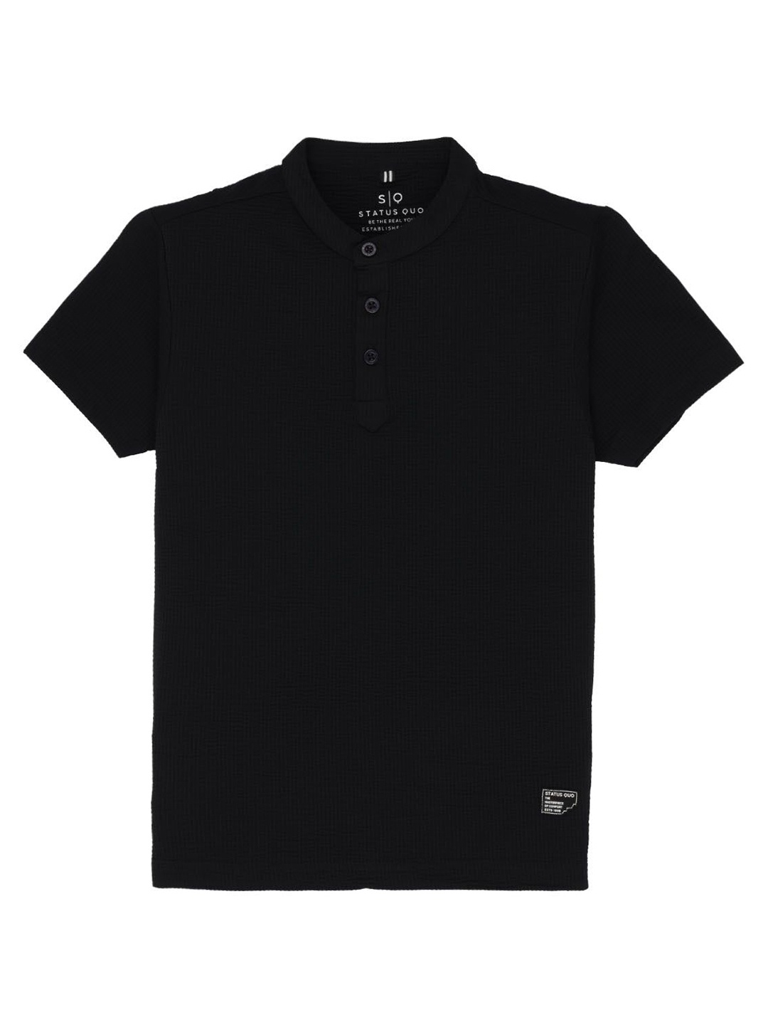 

Status Quo Boys Henley Neck Pockets T-shirt, Black