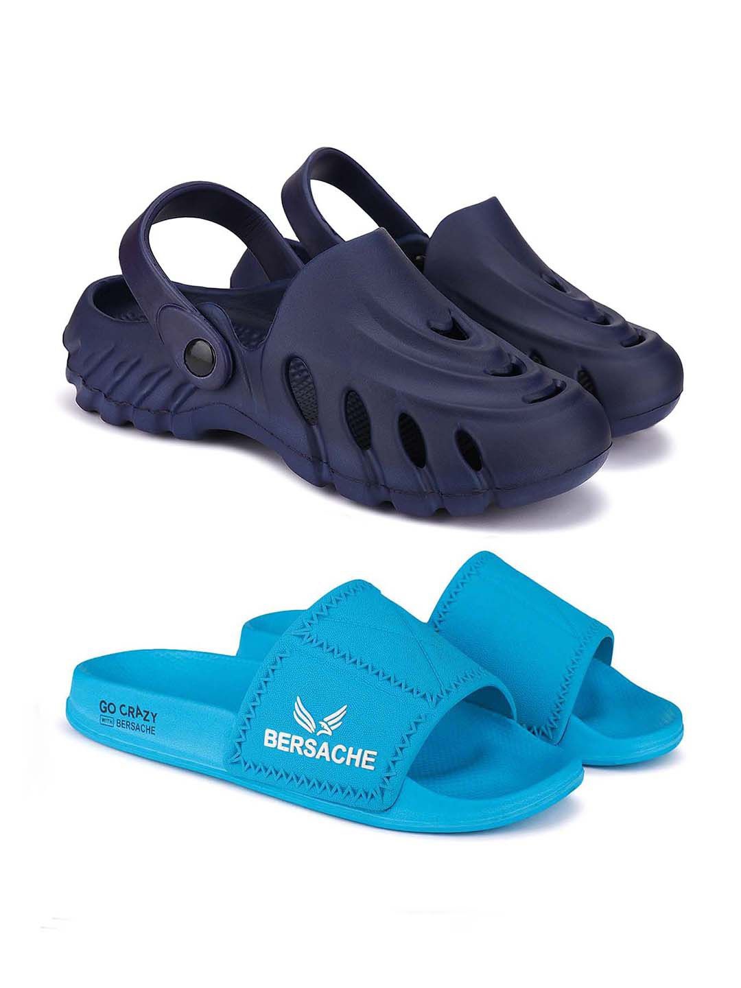 

BERSACHE Men Clogs, Blue