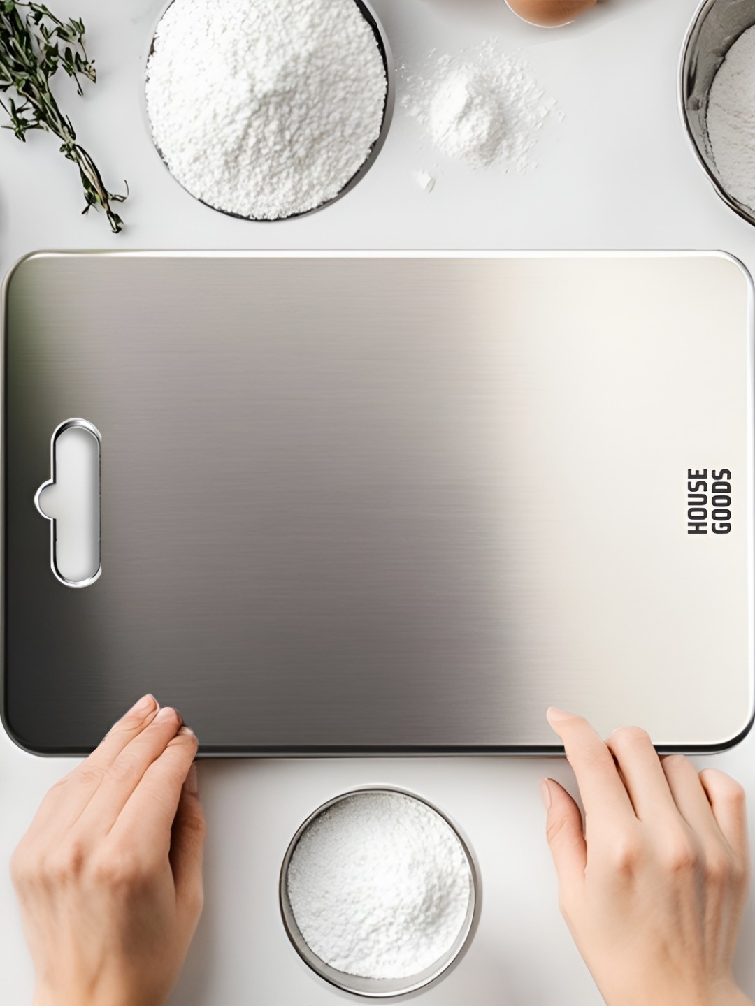 

HOUSEGOODS Silver-Toned 2025 Stainless Steel Chopping Board