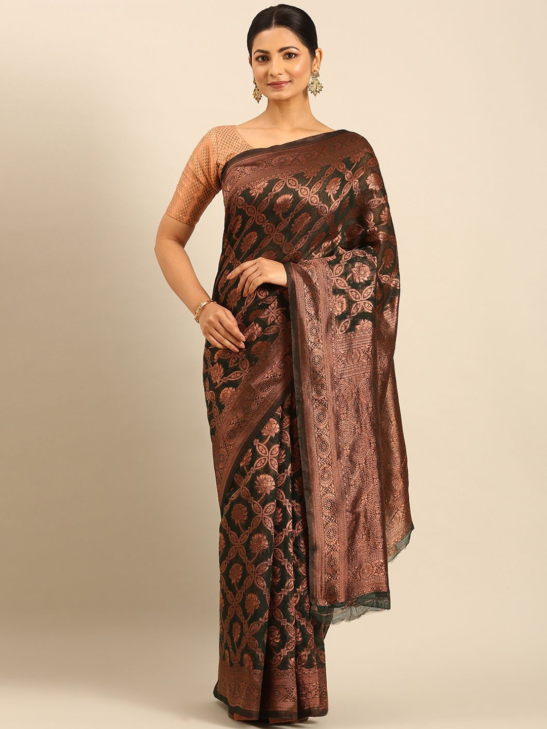 

LeeliPeeri Designer Woven Design Zari Saree, Green
