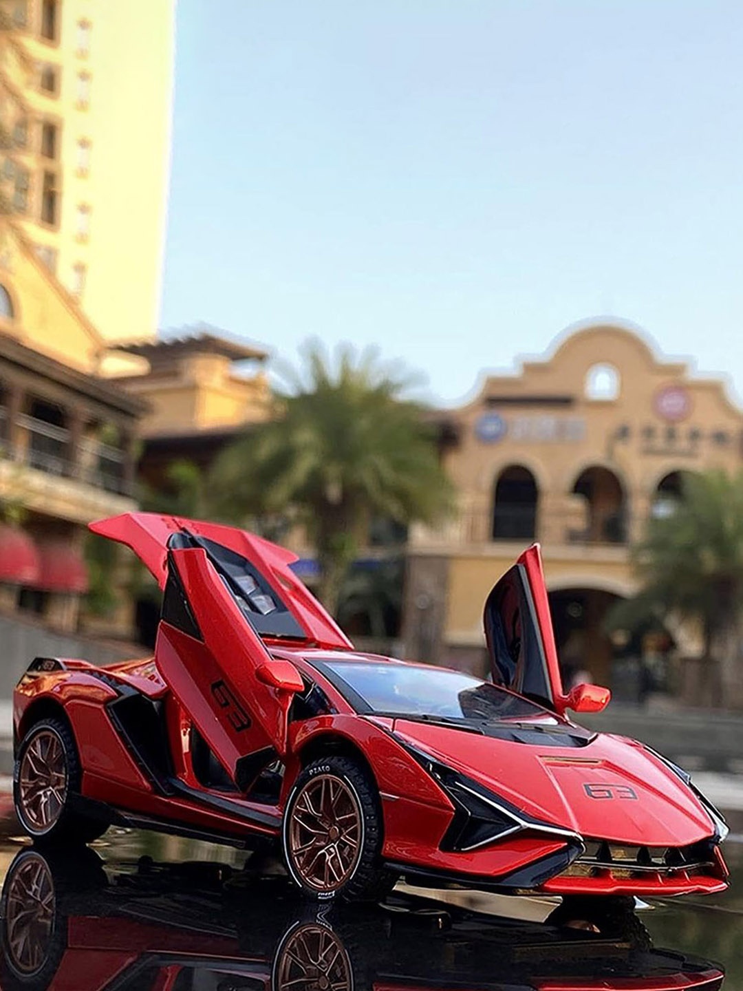 

DEZICON 1:32 Scale Model Pull Back Car, Red