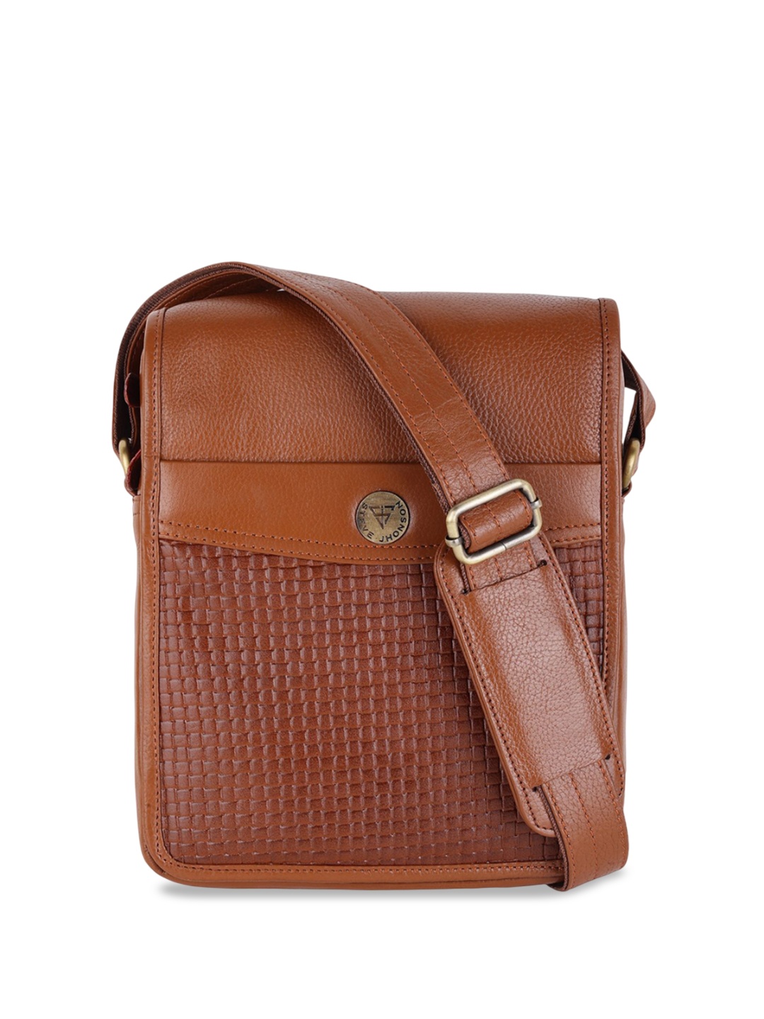 

Steve Jhonson Leather Structured Handheld Bag, Tan