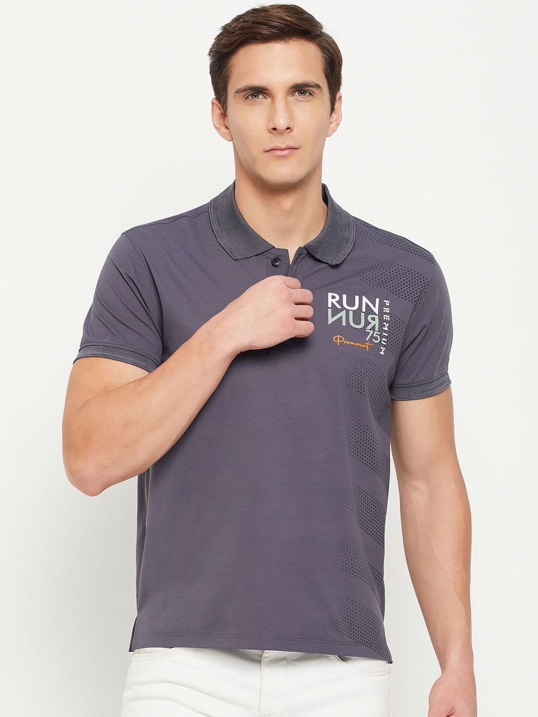 

Promount Men Polo Collar Pockets T-shirt, Mauve