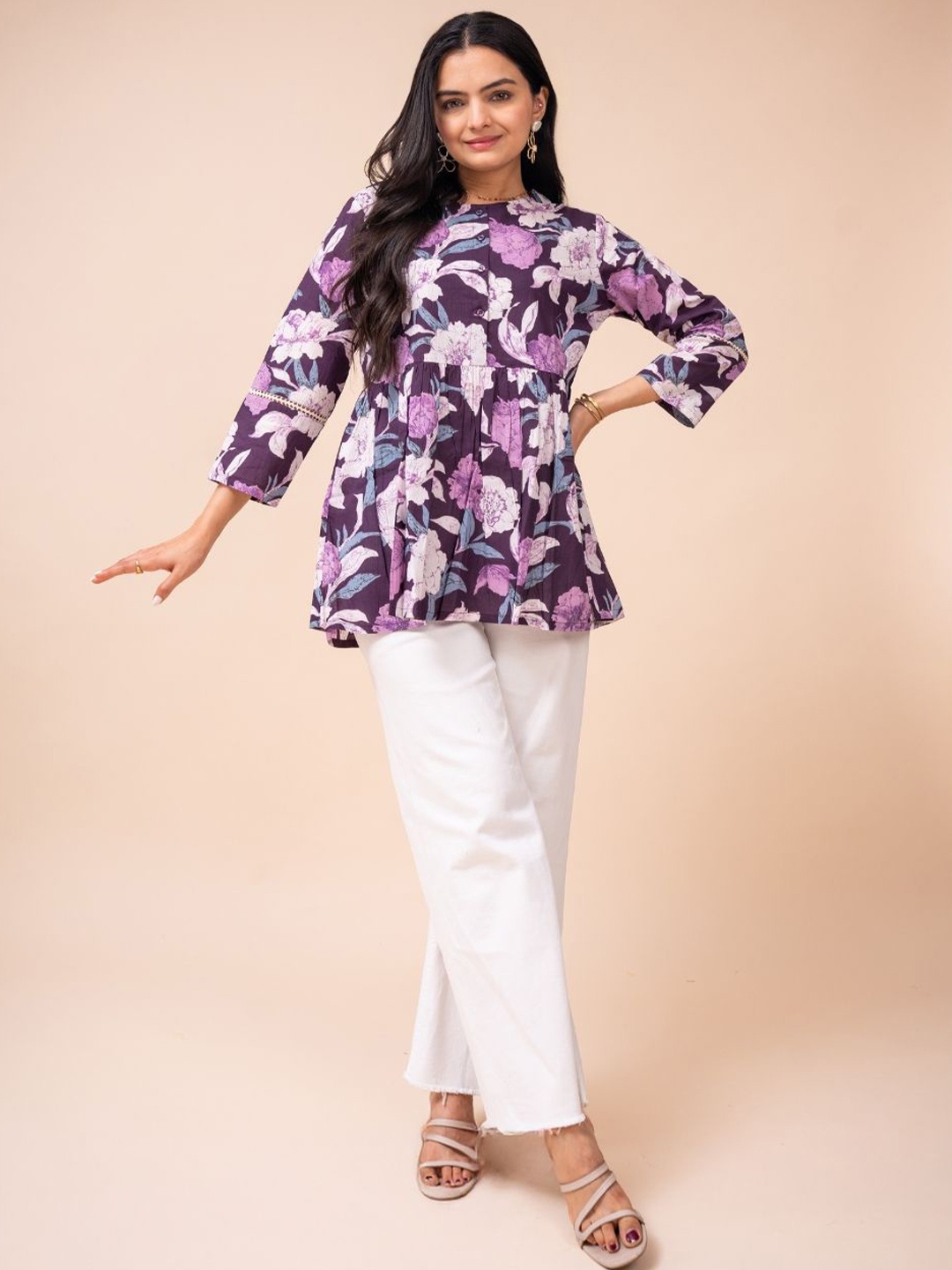 

EKISHA Printed Tops, Purple