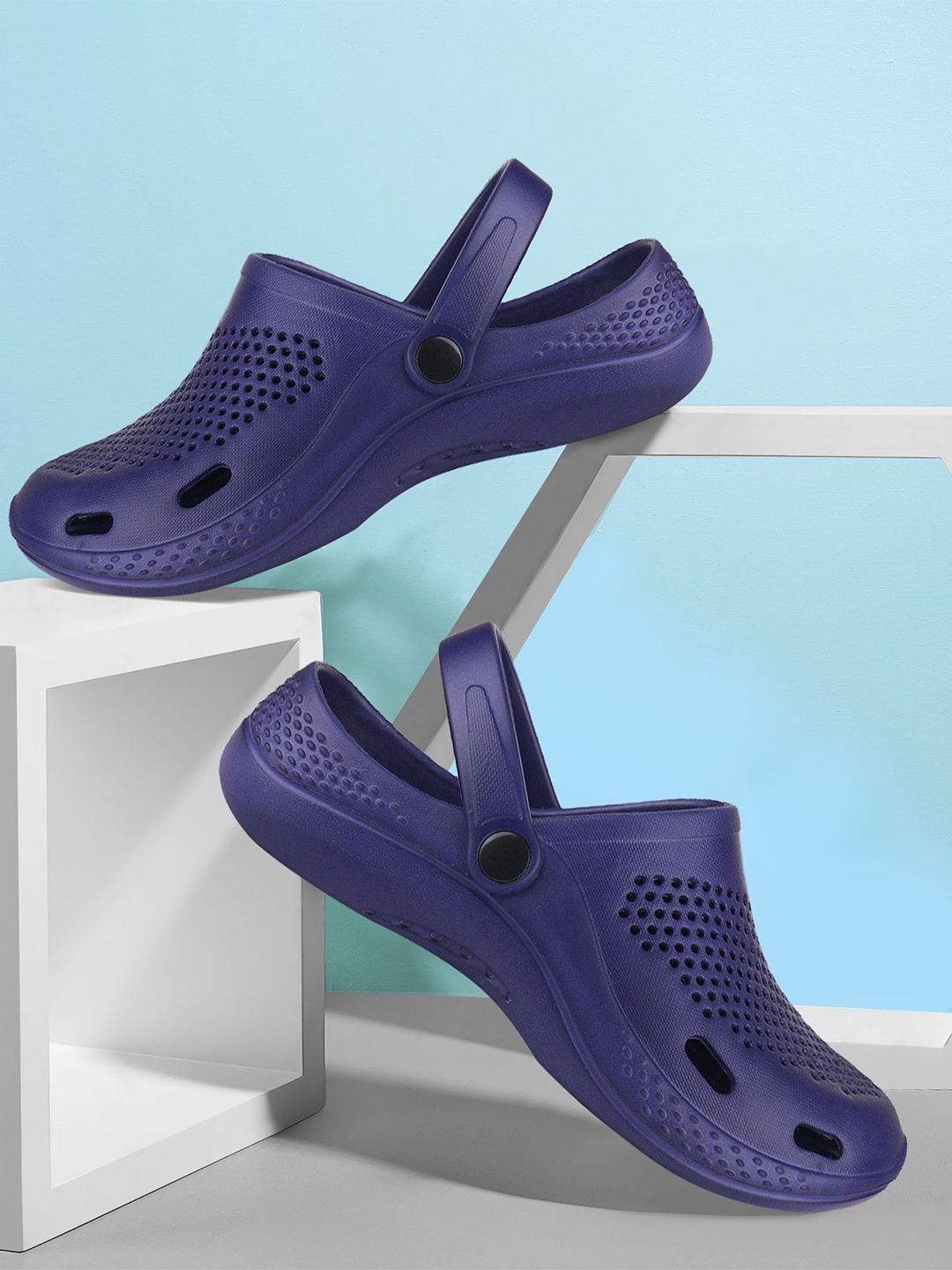 

BERSACHE Men Clogs, Navy blue