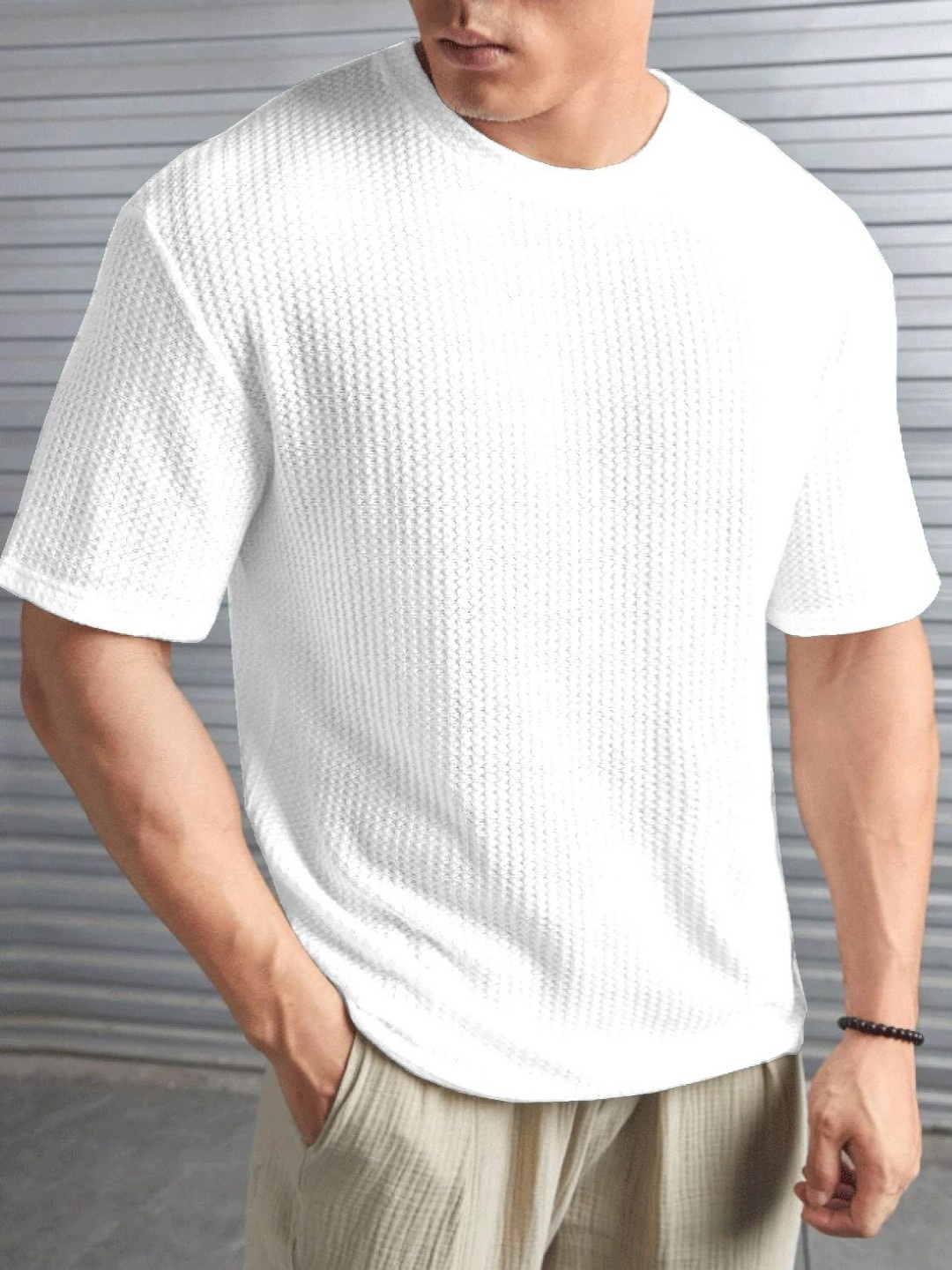 

R.ARHAN PREMIUM Men Pockets T-shirt, White