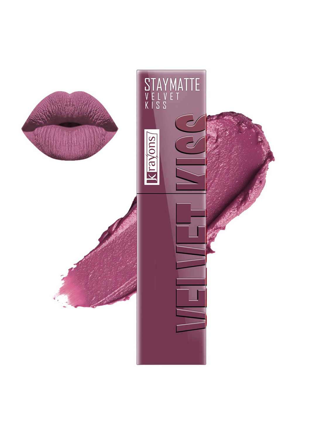 

krayons StayMatte Velvet Kiss Non Transfer Matte Liquid Lipstick - 3.5 ml Orchid Love 06, Mauve