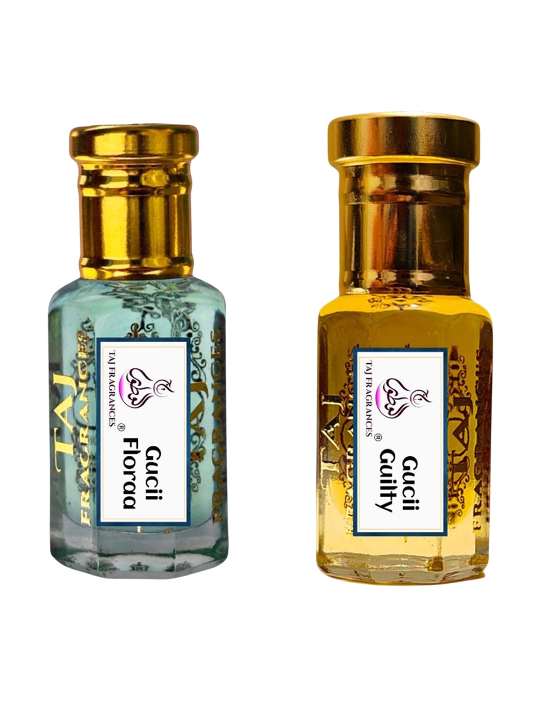 

Taj Fragrances Set Of 2 Gucii Flora & Gucii Guilty Alcohol Free Attar - 12ml Each, Transparent