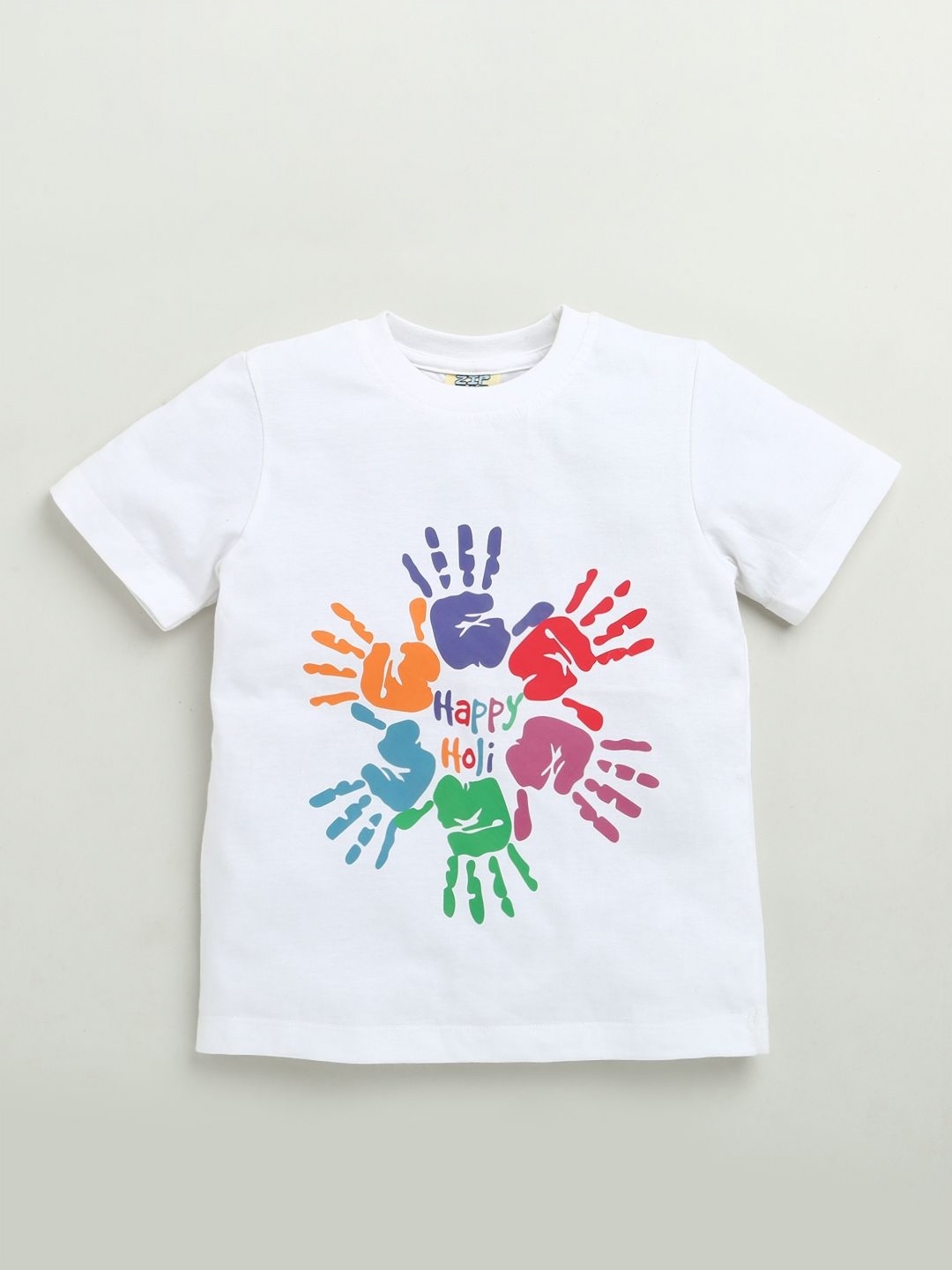 

ZIP ZAP ZOOP Kids Printed Applique T-shirt, White