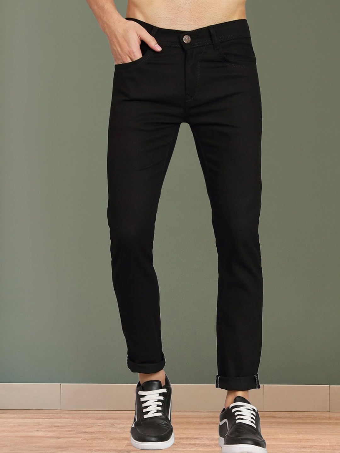 

COMFITS Men Classic Slim Fit Jeans, Black