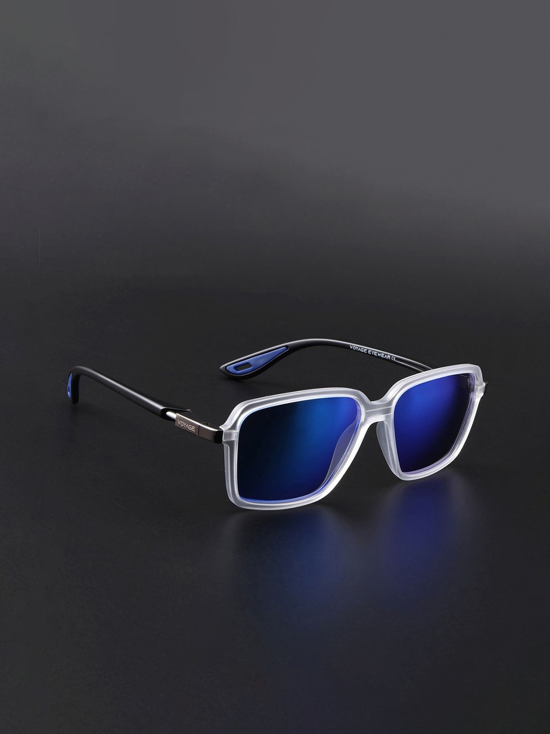 

Voyage Unisex Square Sunglasses with Polarised and UV Protected Lens, Blue