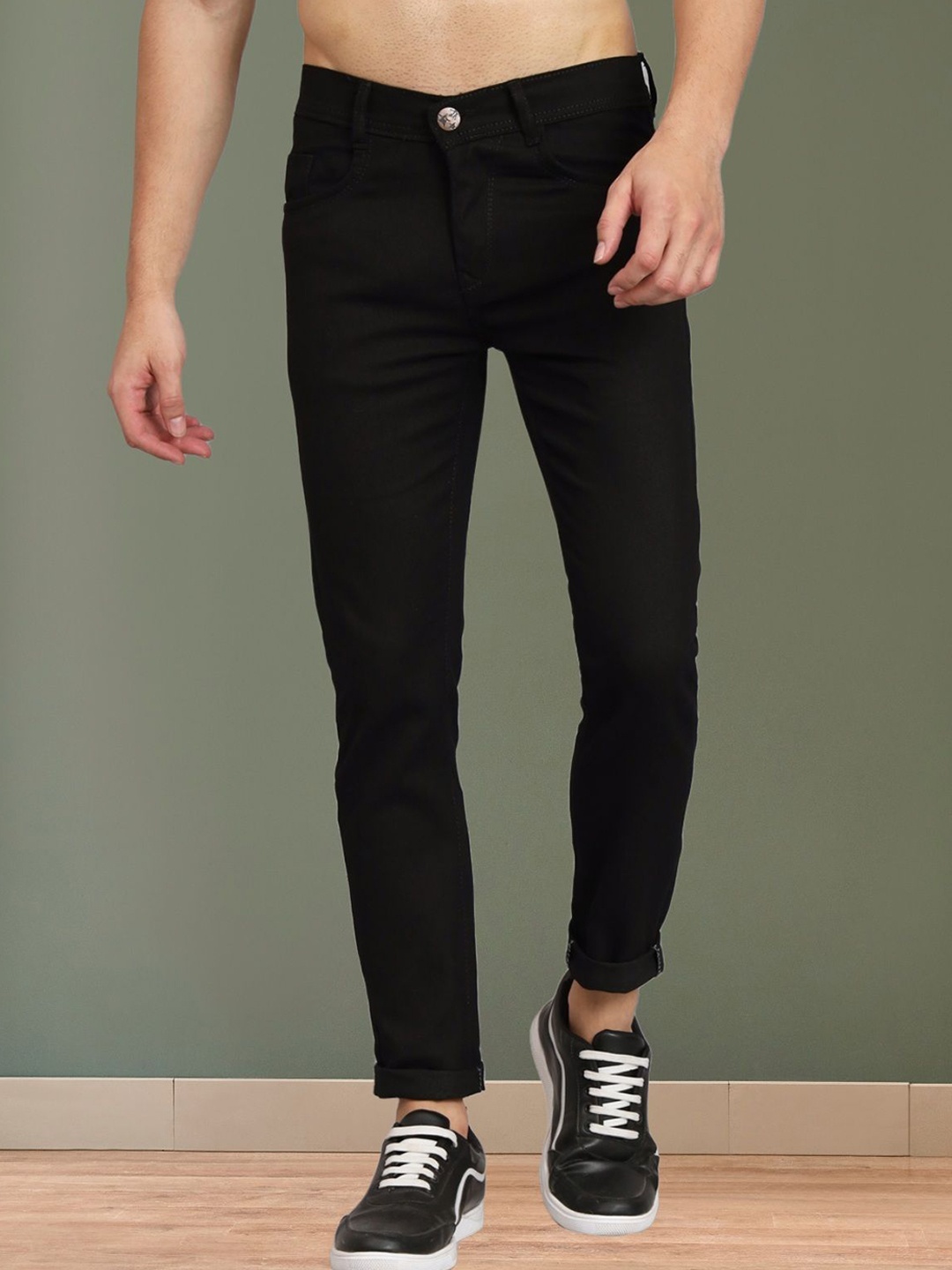 

COMFITS Men Classic Straight Fit Jeans, Black