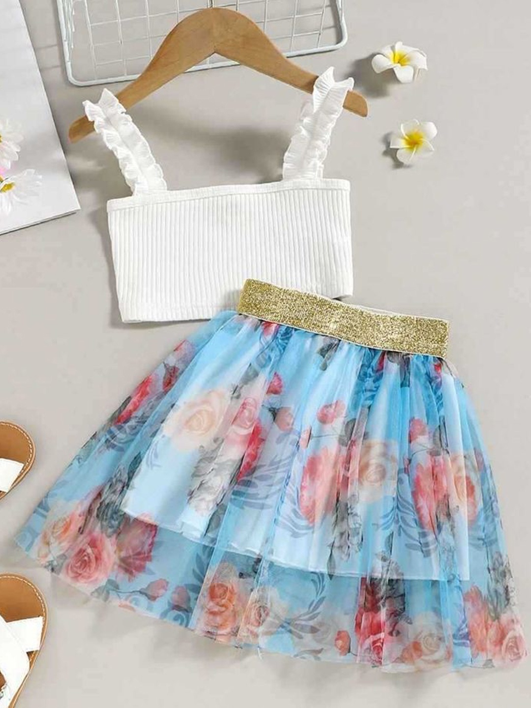 

LULU & SKY Girls Top with Skirt, Blue