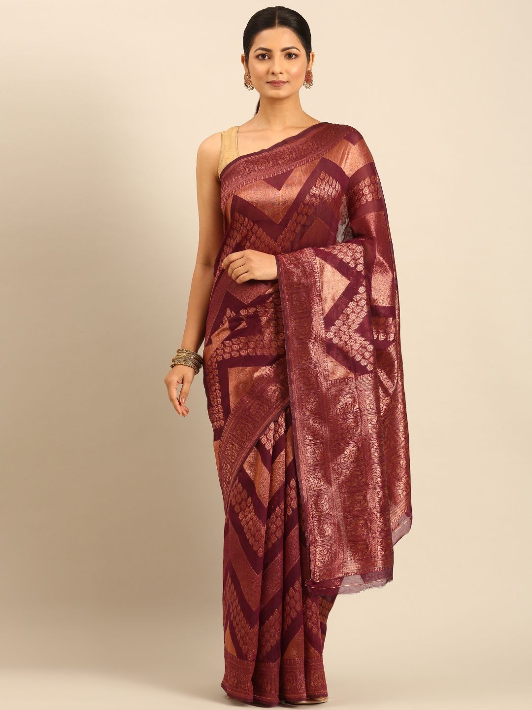 

LeeliPeeri Designer Woven Design Zari Saree, Purple