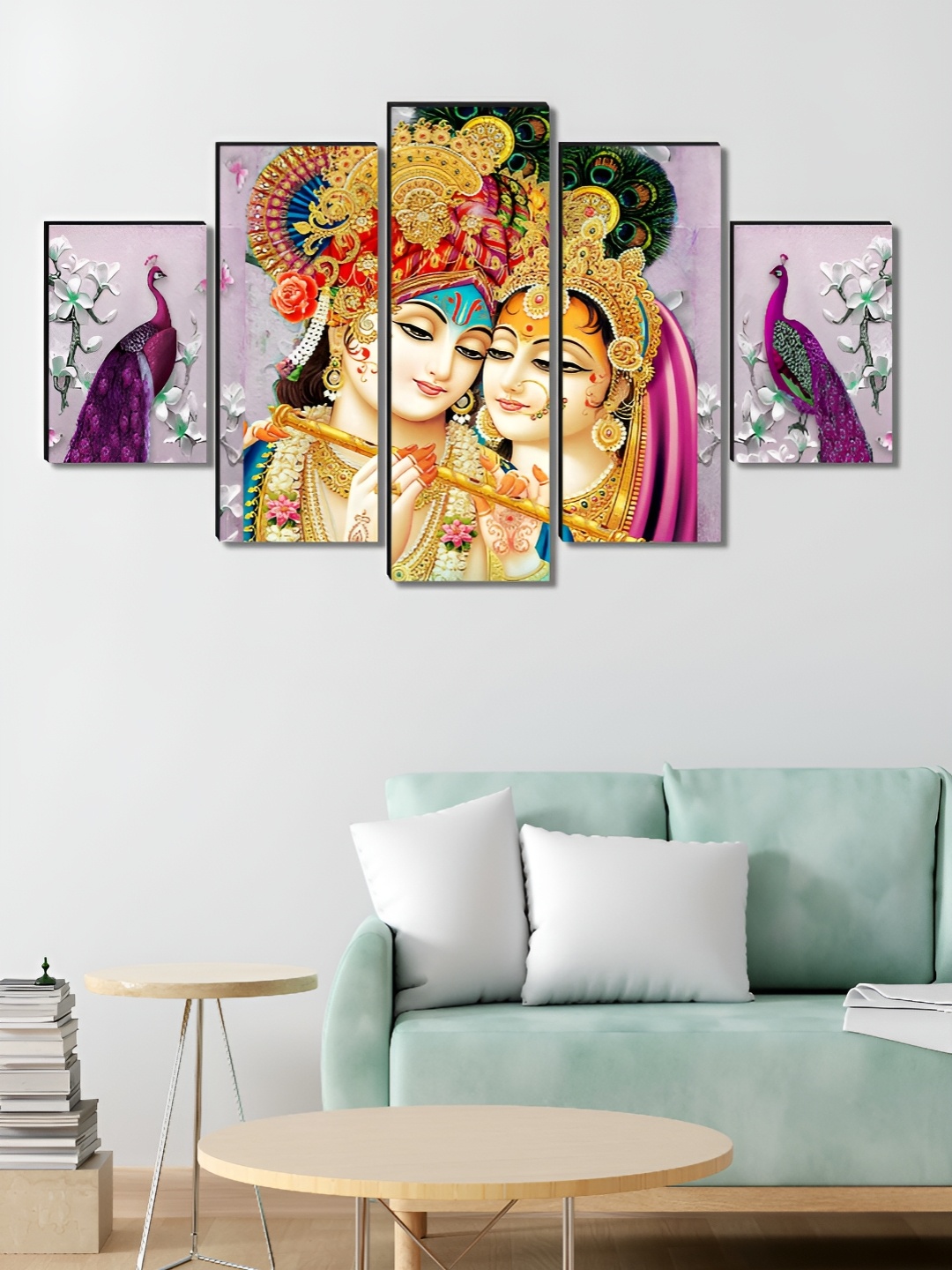 

Myntra Elegant Homes Pink & Red 5 Piece Wood Religious Wall Paintings