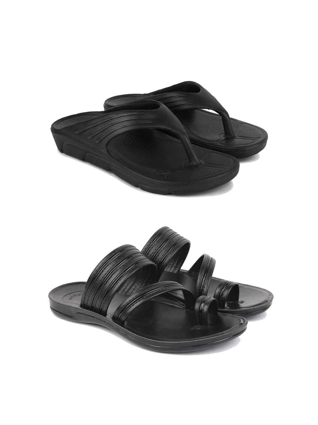 

PENNEN Men Set Of 2Thong Flip-Flops, Black