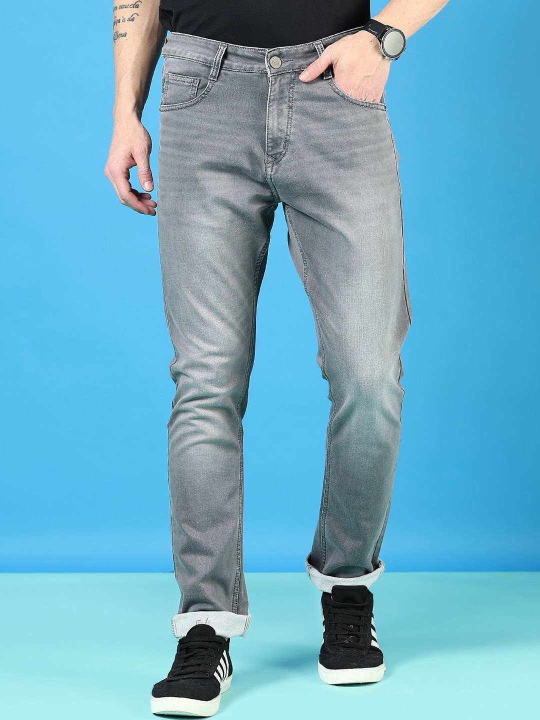 

V-Mart Men Light Fade Jeans, Grey