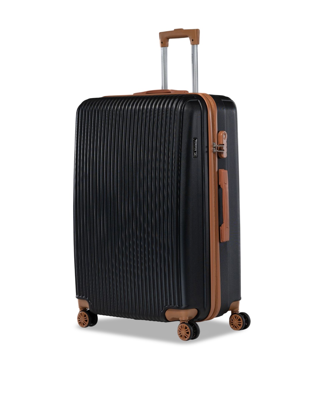 

Maleta Textured Hard Sided Water Resistant Small Trolley Bag, Black