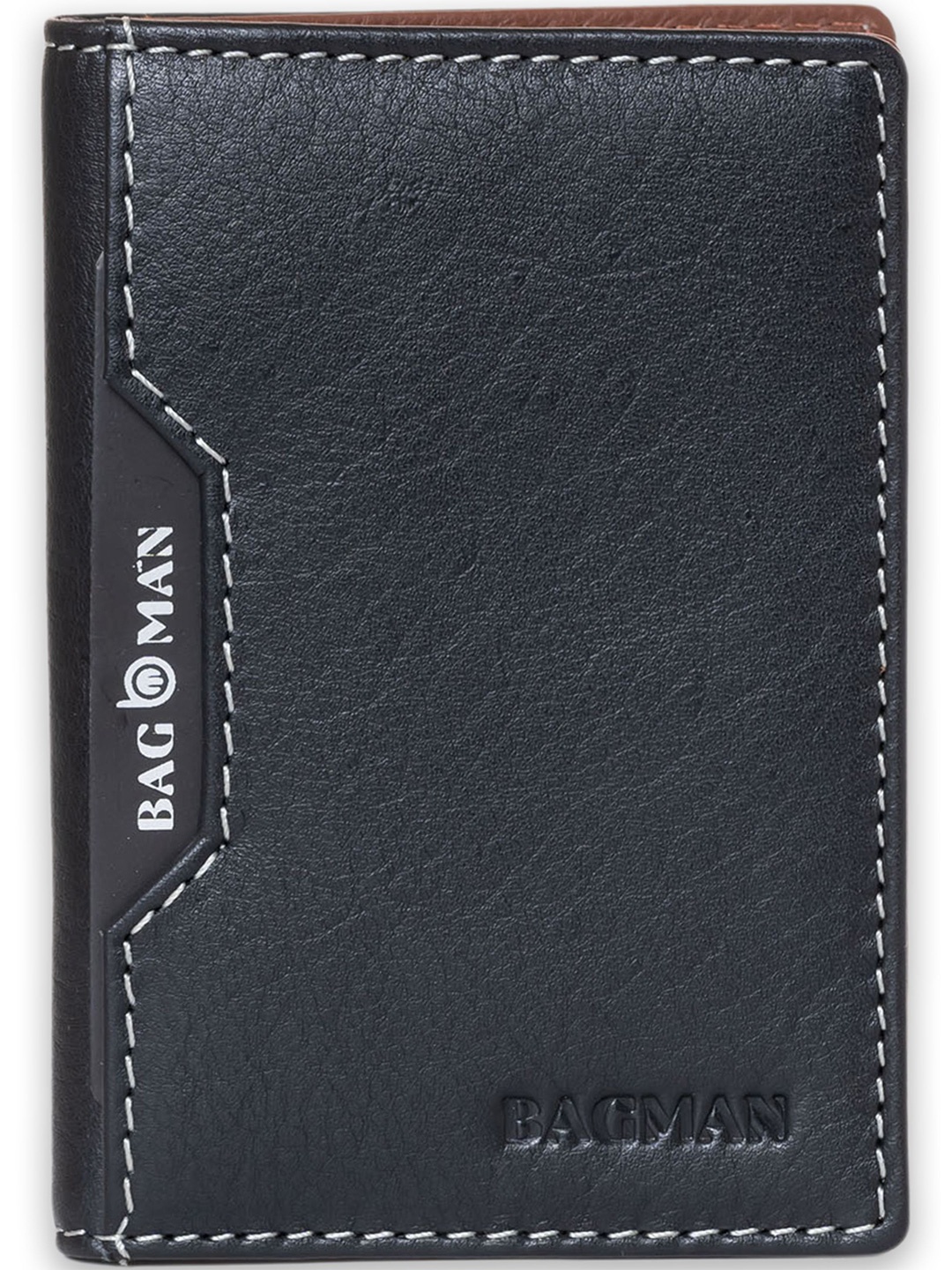 

BAGMAN Men Leather Card Holder, Black