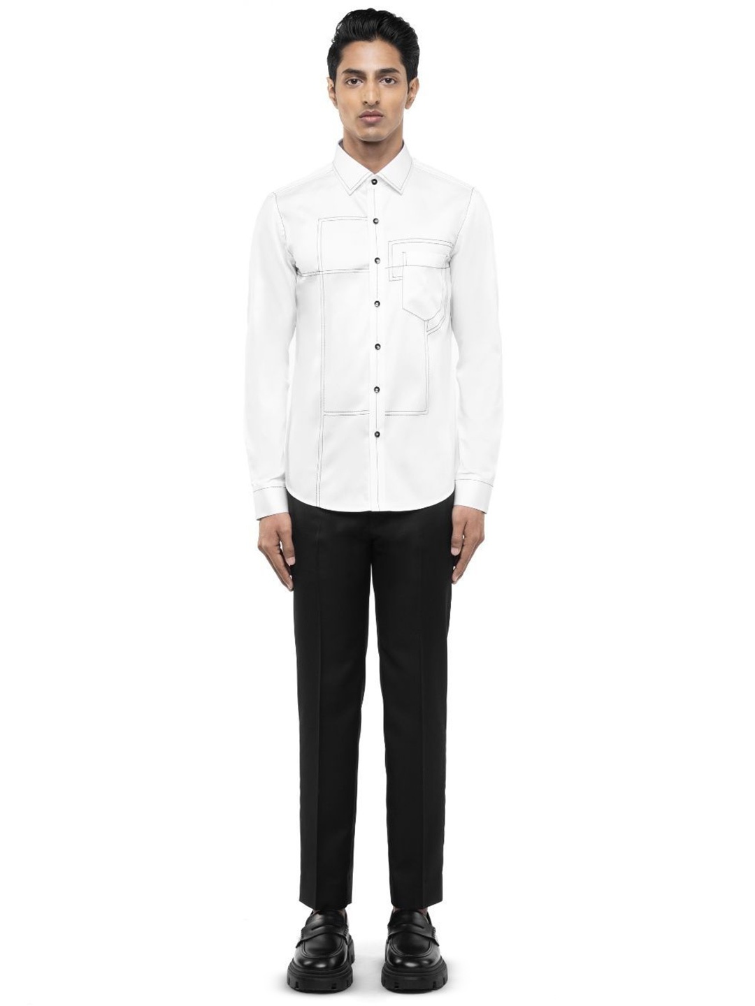 

SDS By Kushal Shah Men Smart Tailored Fit Opaque Casual Shirt, White