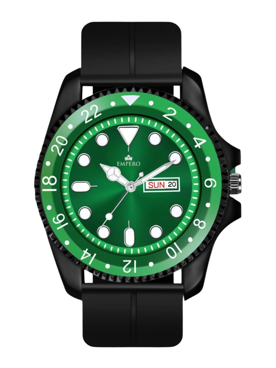 

EMPERO Men Brass Dial & Wrap Around Straps Analogue Multi Function Watch EAB205 Black Magnet Strap Green