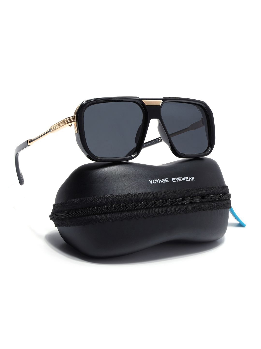 

Voyage Unisex Wayfarer Sunglasses with Polarised and UV Protected Lens, Black