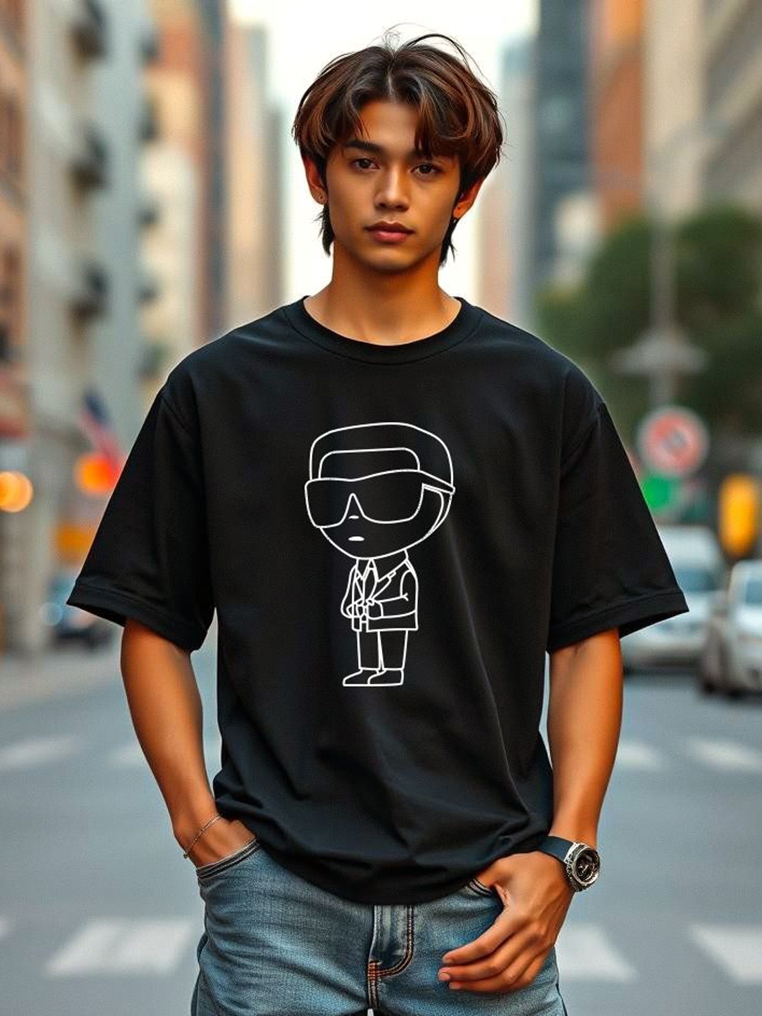 

TOGS & TERRE Men Typography Printed Organic Cotton T-shirt, Black