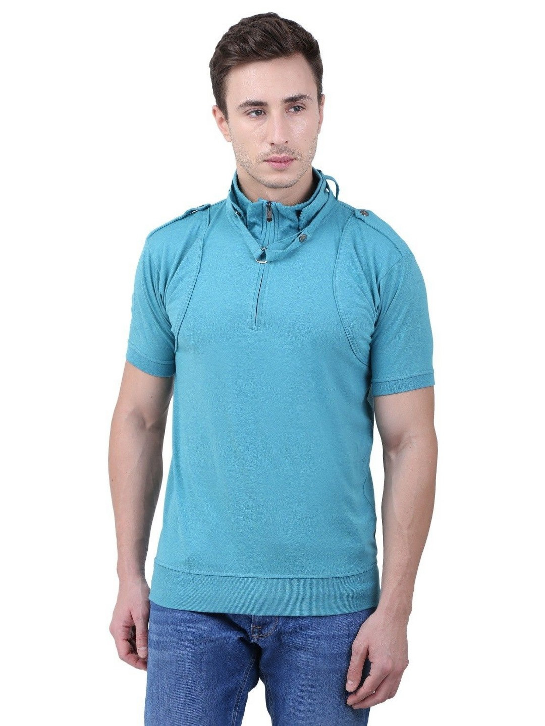 

Black Collection Men High Neck T-shirt, Green
