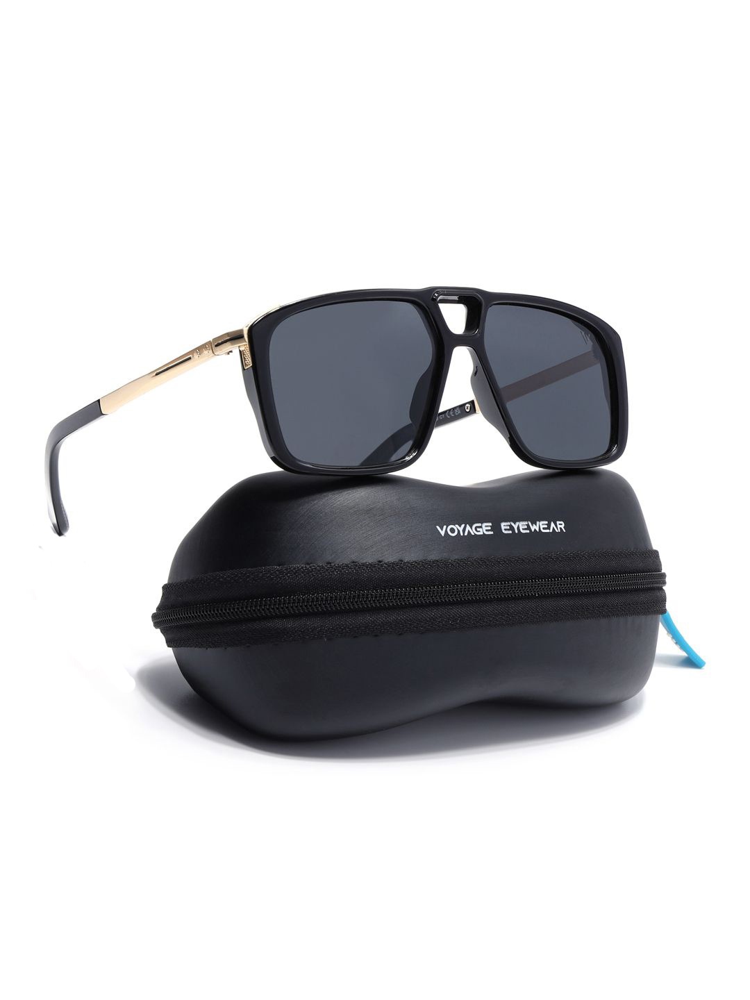

Voyage Unisex Wayfarer Sunglasses with Polarised and UV Protected Lens, Black