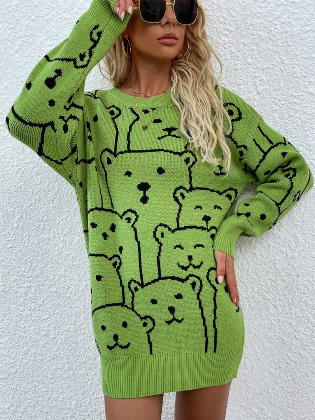

Oh Rare Women Animal Printed Pullover, Green