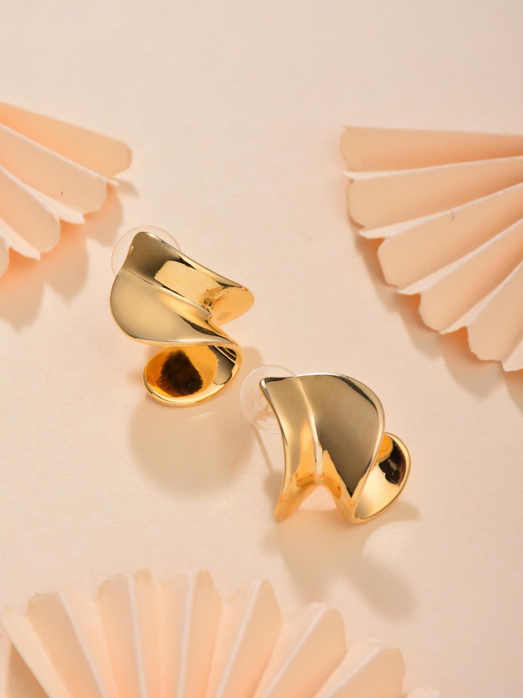 

Reenisaa Spherical Studs Earrings, Gold