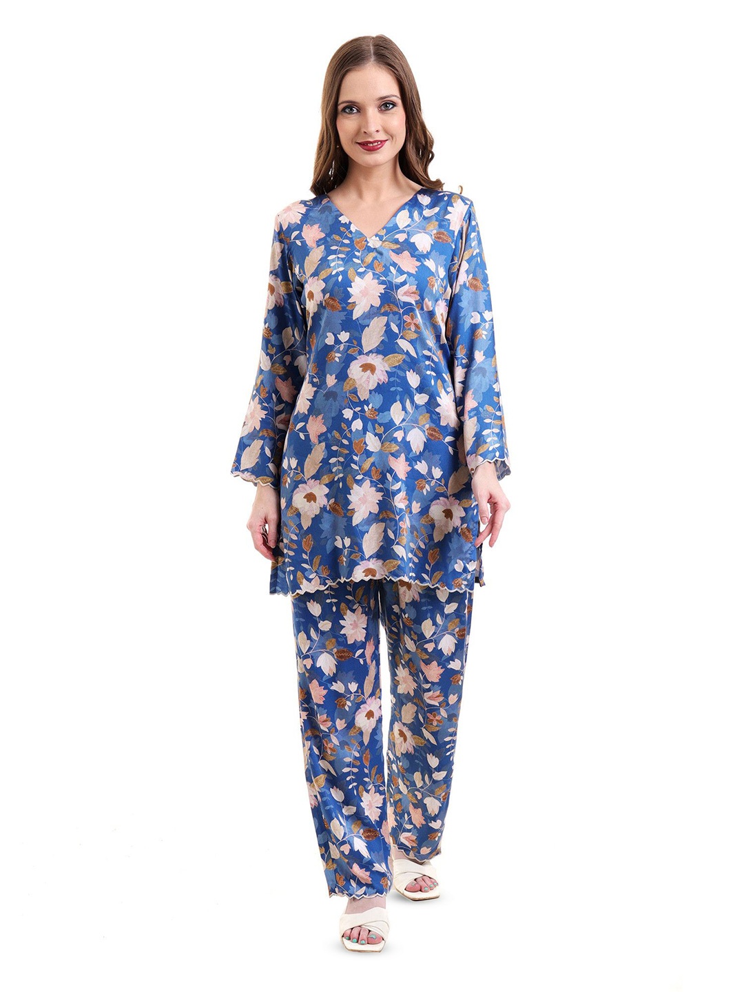 

INGRID Printed Tunic With Trouser Co-Ords, Blue