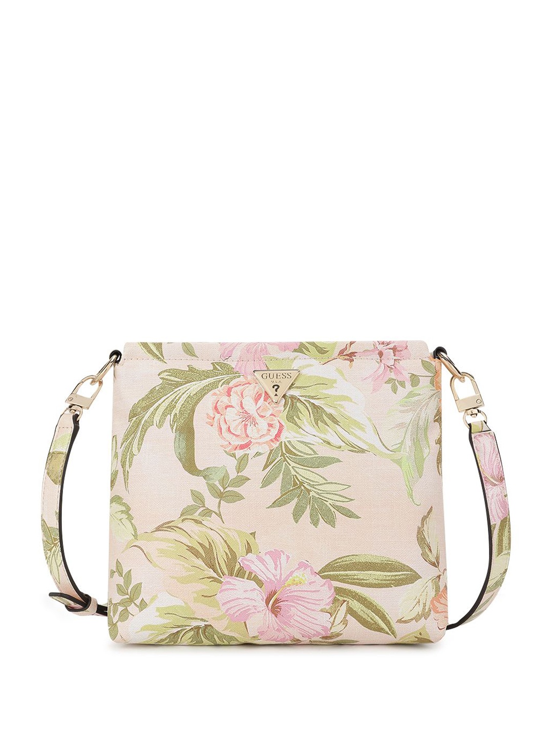 

GUESS Floral Printed PU Shoulder Bag, Peach