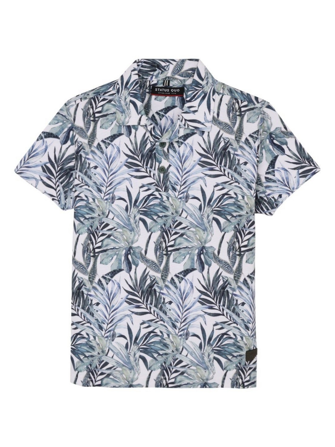 

Status Quo Boys Printed Polo Collar Tropical Pockets T-shirt, Grey