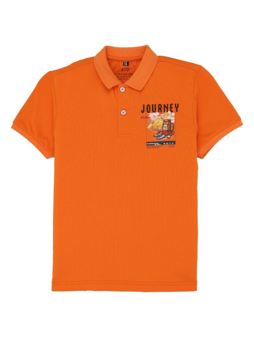 

Status Quo Boys Printed Polo Collar T-shirt, Orange