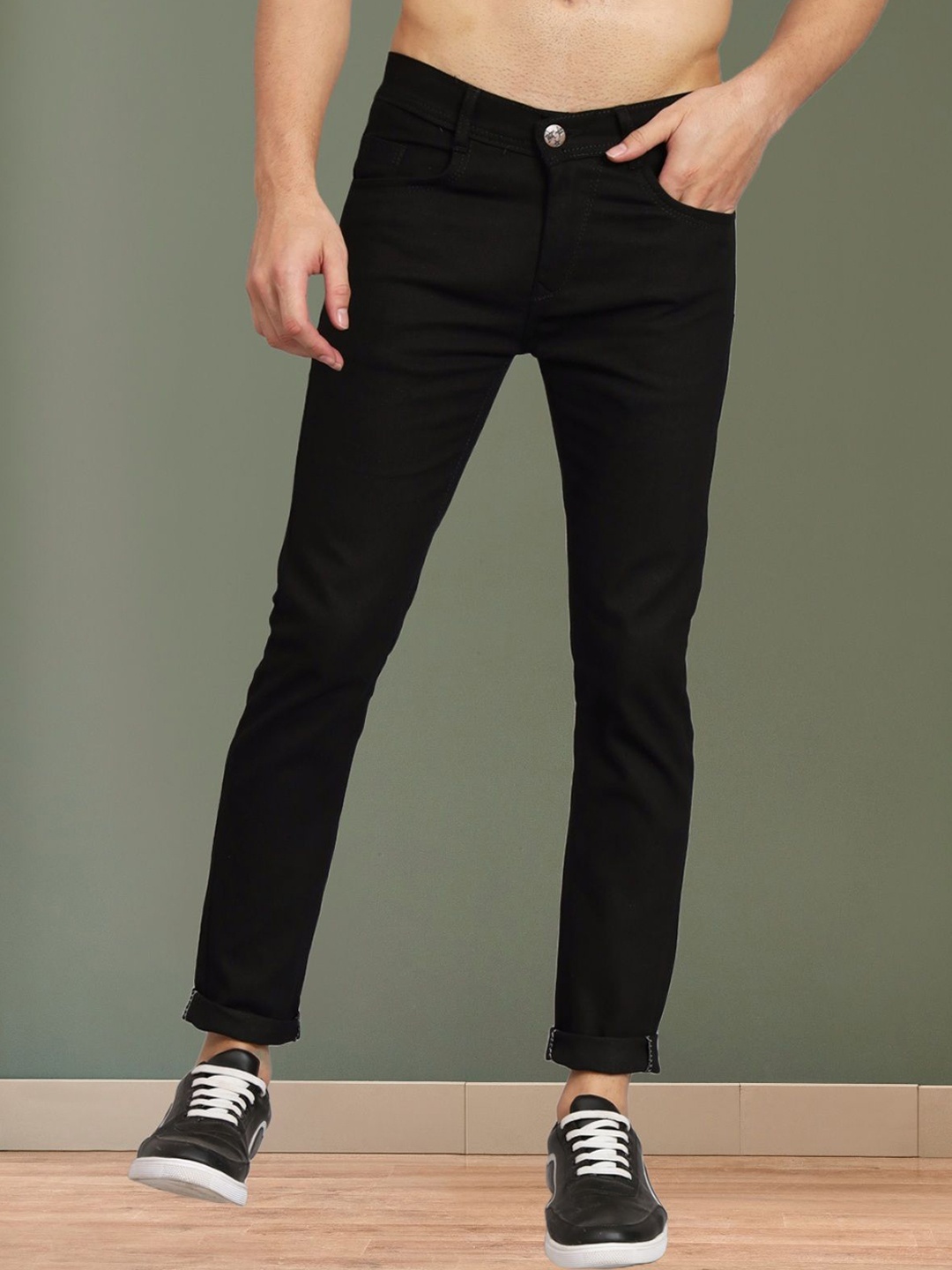 

COMFITS Men Classic Slim Fit Jeans, Black