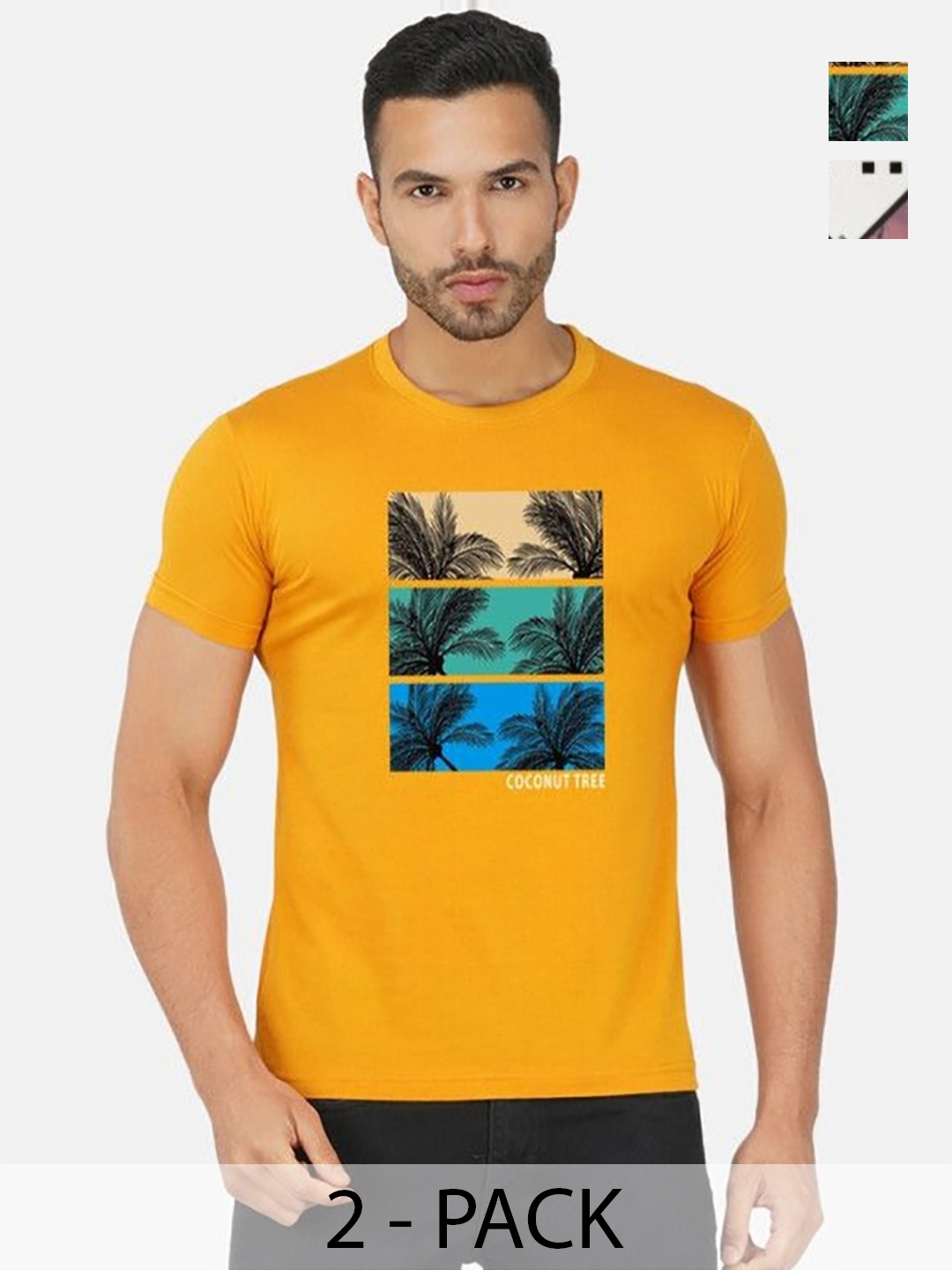 

GLOBAL NOMAD Men 2 Printed Bio Finish Pockets T-shirt, Black