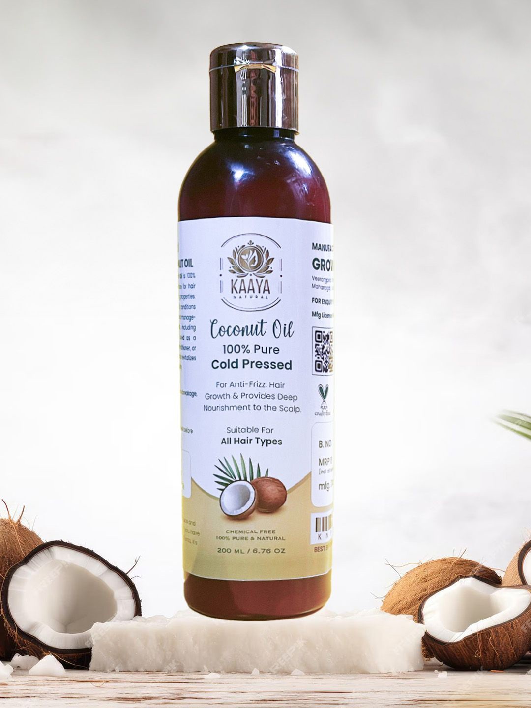 

Kaaya Natural Cold Pressed Coconut Oil- 200 ml, White