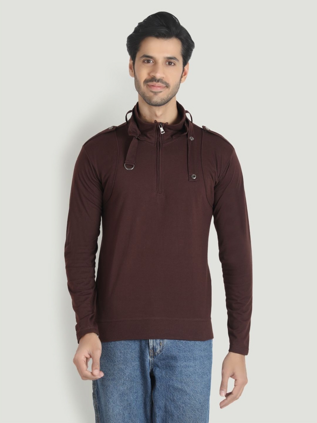 

Black Collection Men High Neck T-shirt, Brown