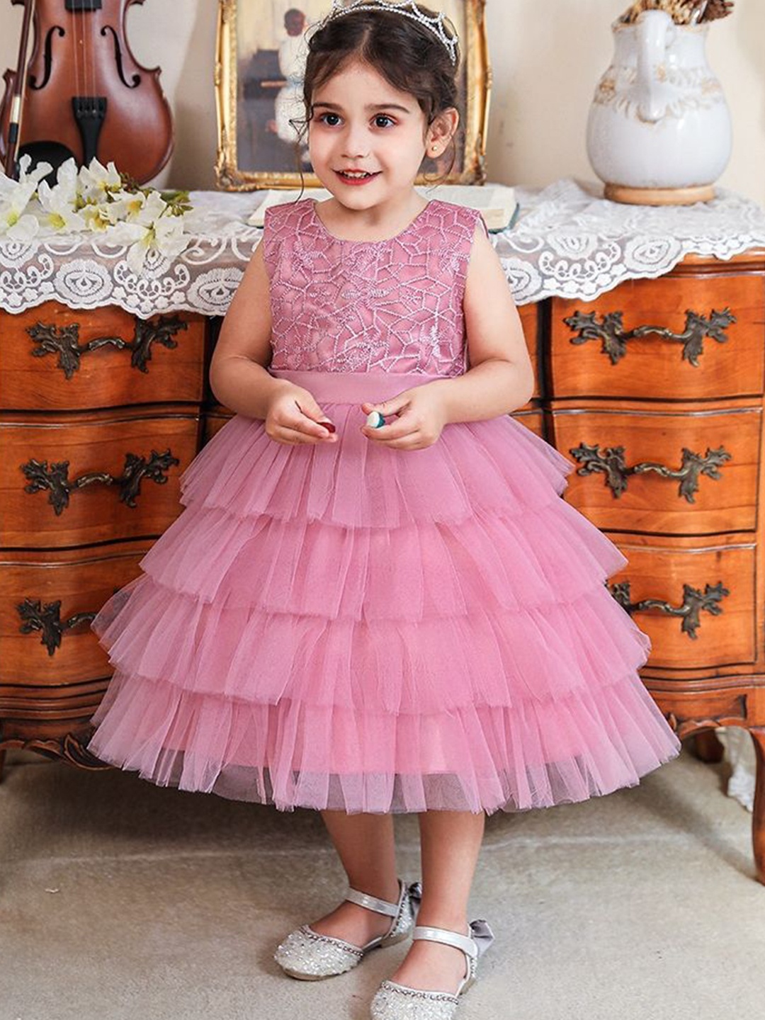 

LULU & SKY Empire Dress, Pink