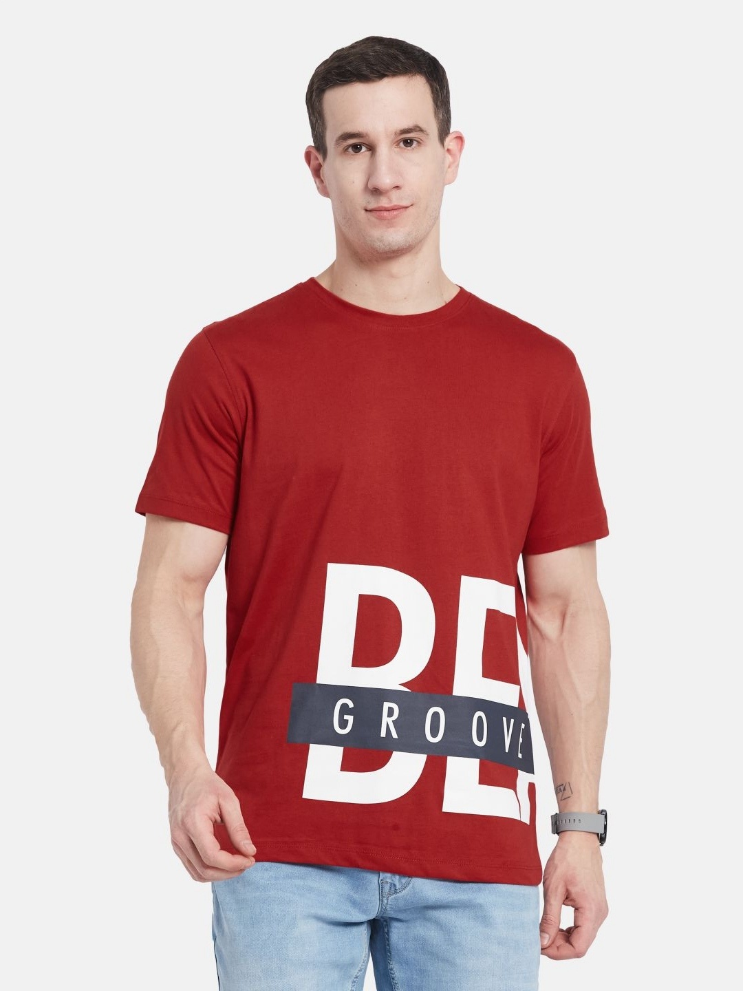 

Octave Men Printed T-shirt, Red