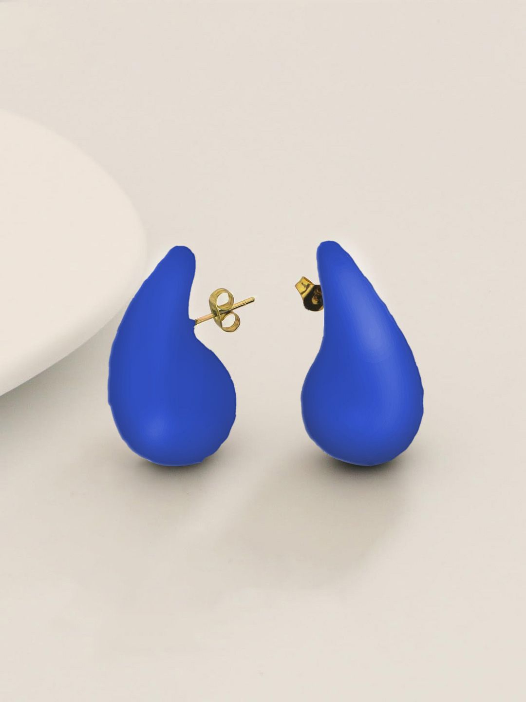 

VAGHBHATT Teardrop Shaped Drop Earrings, Blue