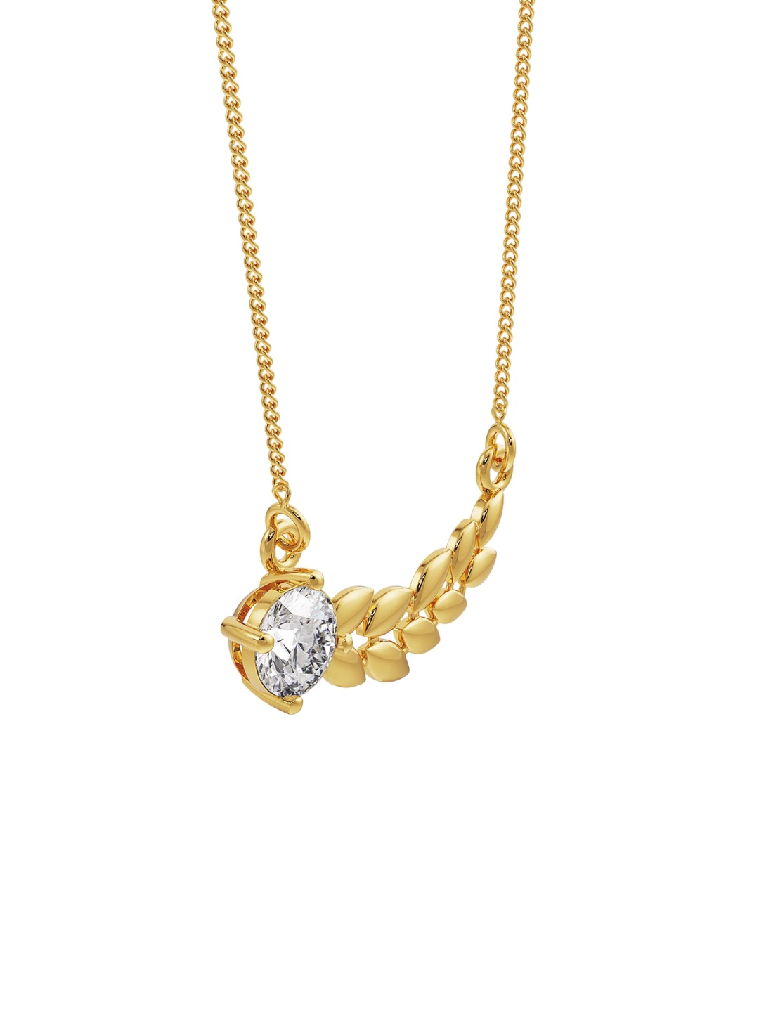 

Emori Dewy Leaf Diamond Necklace, Gold