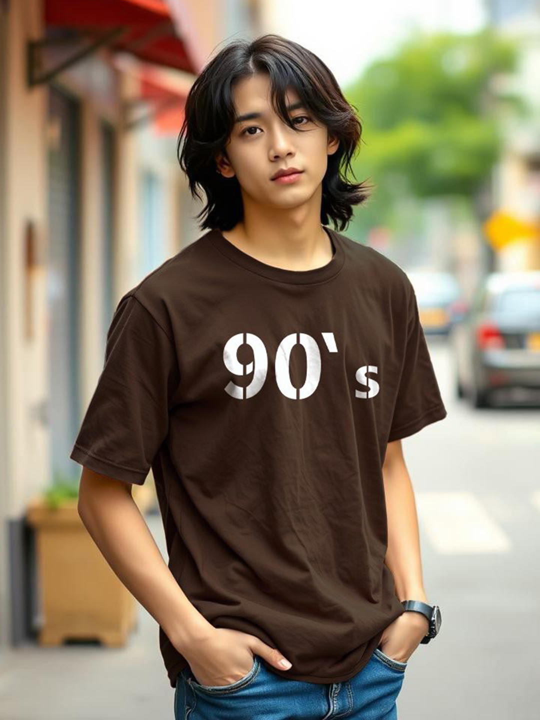 

TOGS & TERRE Men Typography Printed Organic Cotton T-shirt, Brown