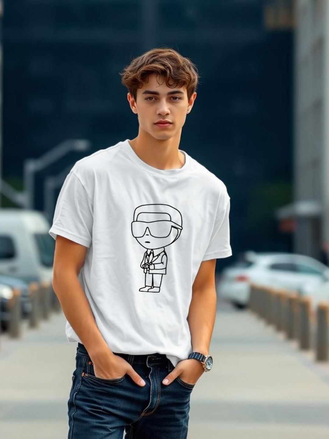 

TOGS & TERRE Men Typography Printed Organic Cotton T-shirt, White