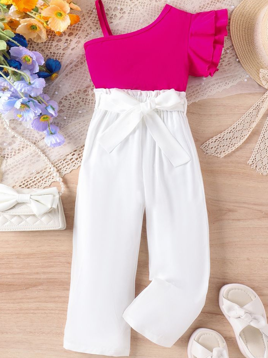 

LULU & SKY Girls Top with Trousers, Rose