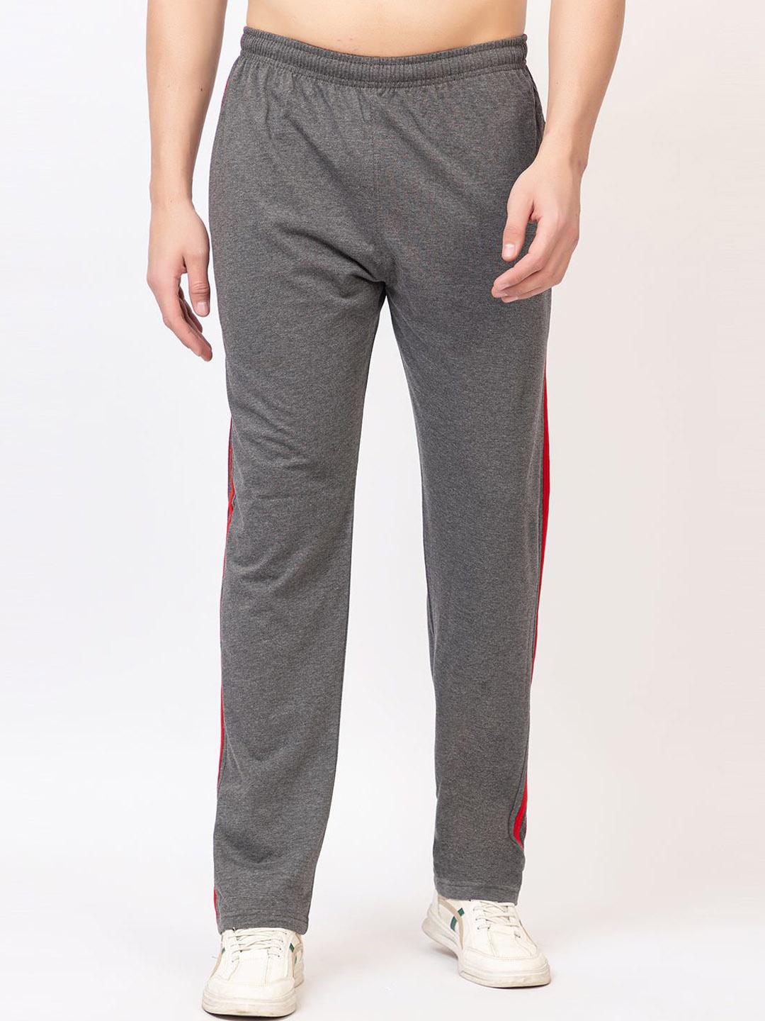 

SZN Men Cotton Mid Rise Track Pants, Charcoal